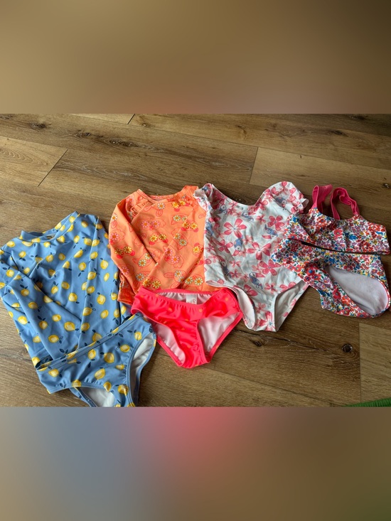 Cat & Jack Other - Cat & Jack Girls Swim Set - Blue with Yellow, Coral, Pink, White Floral